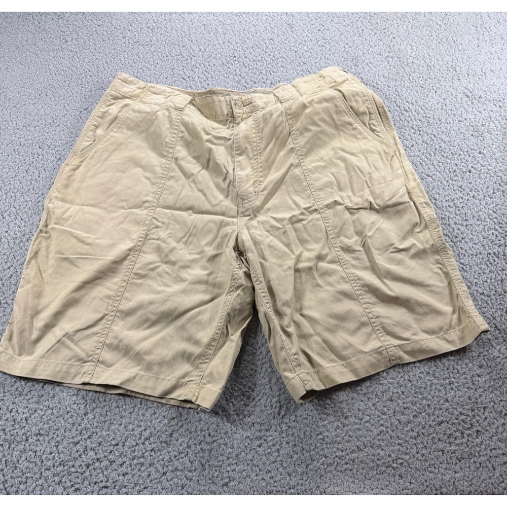 Tommy Bahama Mens Khaki Tencel Cotton Blend Flat Front Shorts Size 35 Tan
